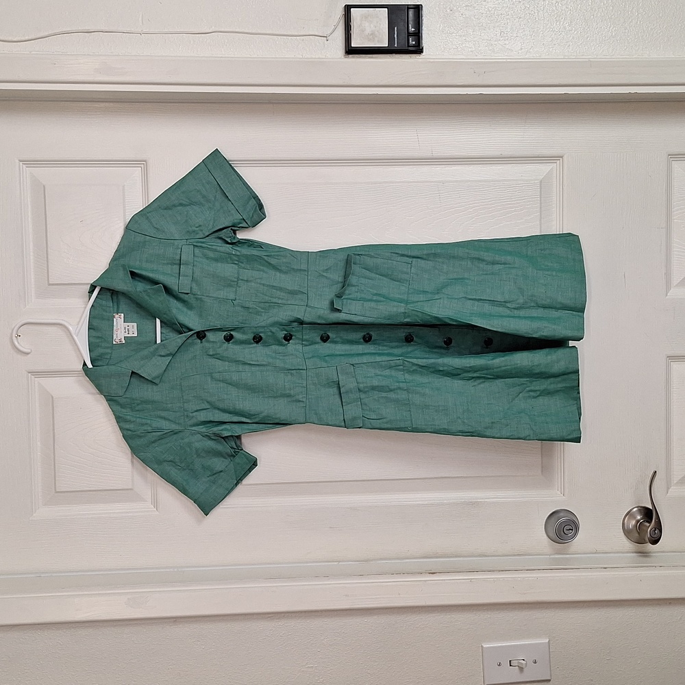 Stylish Kids Button-Up Dress in Teal